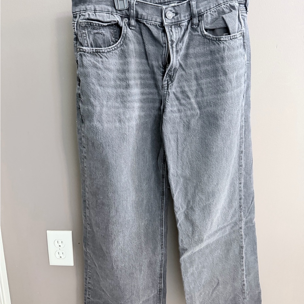 American Eagle Outfitters black Wide-Leg Jeans - Washed Look